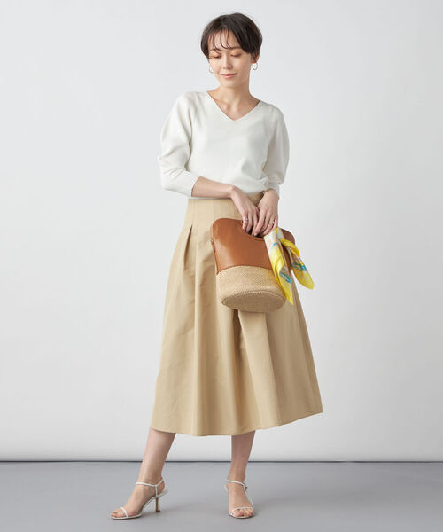 NOLLEY’S Sophi（ノーリーズソフィ）の「ウォッシャブルタフタランダムタックスカート（スカート・レディース・ベージュ/ネイビー/オフホワイト・38/36/34）」の18枚目の写真