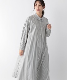 お手入れらくらくボリュームシャツワンピース/163808