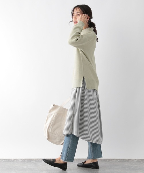 GLOBAL WORK(グローバルワーク)の「お手入れらくらくボリュームシャツワンピース/163808(ワンピース・レディース・ブルー/その他/ブラック/グリーン・LARGE/MEDIUM)」の5枚目の写真
