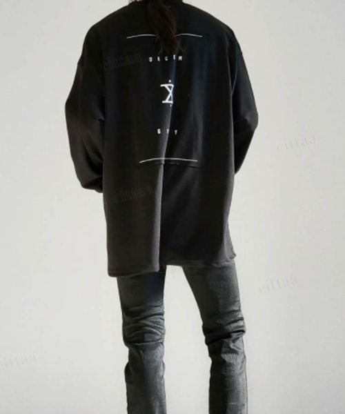 Dalfwin（ダールフィン）の「DECEMラベル配色ビッグ長袖Tシャツオーバーサイズ（Tシャツ/カットソー・レディース・ホワイト/ブラック・FREE）」の15枚目の写真