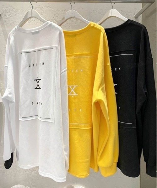 Dalfwin（ダールフィン）の「DECEMラベル配色ビッグ長袖Tシャツオーバーサイズ（Tシャツ/カットソー・レディース・ホワイト/ブラック・FREE）」の10枚目の写真