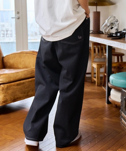 PBLIM（ページボーイリム）の「PAGEBOYLIM/タックワイドパンツ（その他パンツ・レディース・グリーン/ブラック/ベージュ・LARGE/MEDIUM）」の4枚目の写真