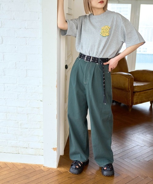 PBLIM（ページボーイリム）の「PAGEBOYLIM/タックワイドパンツ（その他パンツ・レディース・グリーン/ブラック/ベージュ・LARGE/MEDIUM）」の11枚目の写真