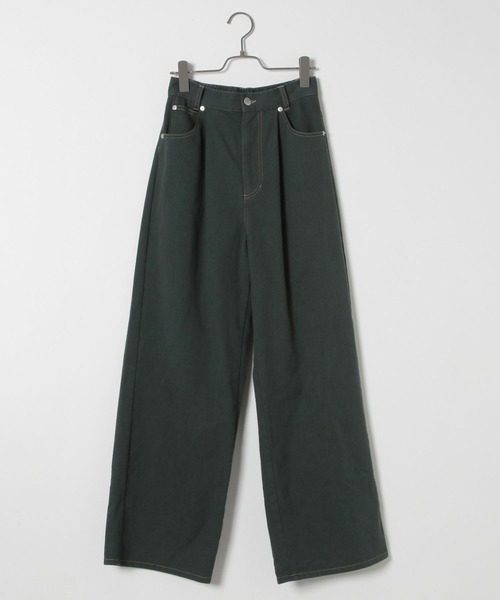 PBLIM（ページボーイリム）の「PAGEBOYLIM/タックワイドパンツ（その他パンツ・レディース・グリーン/ブラック/ベージュ・LARGE/MEDIUM）」の7枚目の写真