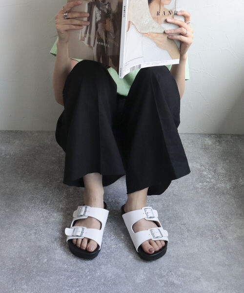 PLAKTON（プラクトン）の「【PLAKTON/プラクトン】マッドカラー2ベルトサンダル（サンダル・レディース・ホワイト/ブラック・37）」の3枚目の写真