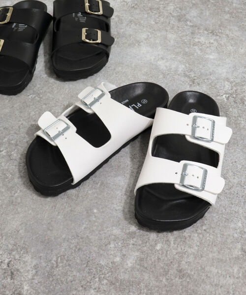 PLAKTON（プラクトン）の「【PLAKTON/プラクトン】マッドカラー2ベルトサンダル（サンダル・レディース・ホワイト/ブラック・37）」の5枚目の写真