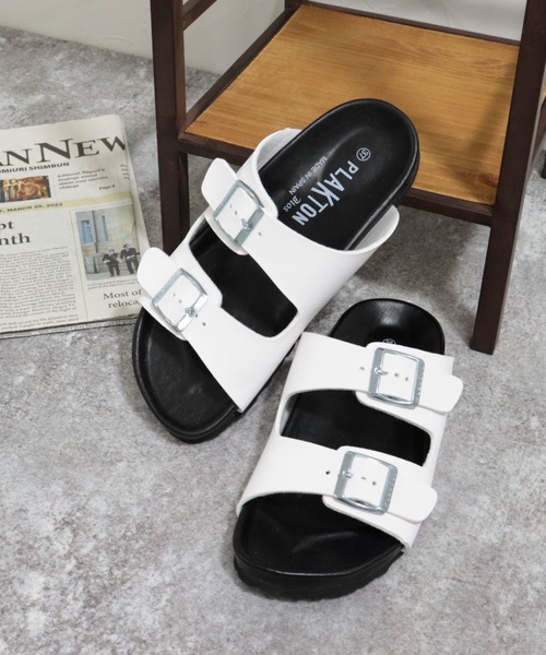 PLAKTON（プラクトン）の「【PLAKTON/プラクトン】マッドカラー2ベルトサンダル（サンダル・レディース・ホワイト/ブラック・37）」の22枚目の写真