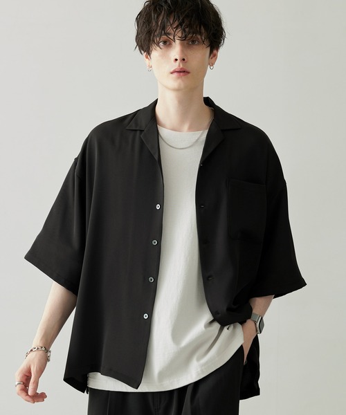 70s80sMcGREGOR開襟シャツサックスブルーXL相当ビッグシルエット無地 ビッグシルエットシャツ メンズ(M ホワイト): トップス｜Right