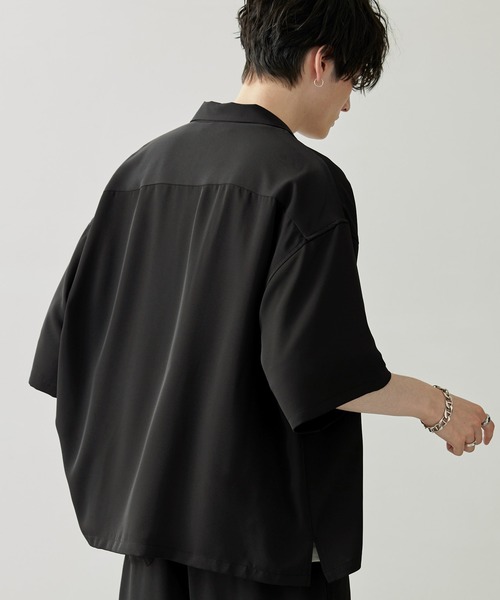 Anchor Smith（アンカー スミス）の「【 セットアップ 】綾トロ ビッグシルエット オープンカラー半袖シャツ＆タックワイドテーパードイージースラックスパンツ（セットアップ・メンズ・ブルーグレー/ブラウン/グリーン系/ベージュ/ブラック/グレー/ダークグレー/アイボリー/モカ/ブルー系・M/L）」の13枚目の写真