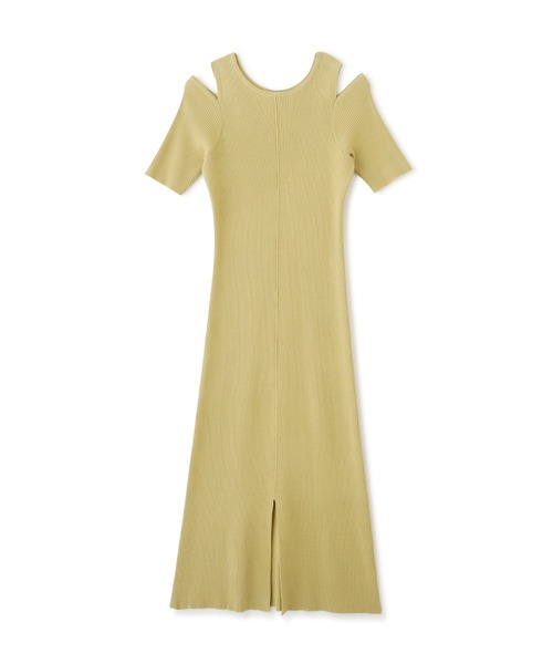 FREE'S MART（フリーズマート）の「◆肩スリット半袖リブニットワンピース（ワンピース・レディース・ブラック/ホワイト/イエロー・SMALL/MEDIUM）」の3枚目の写真