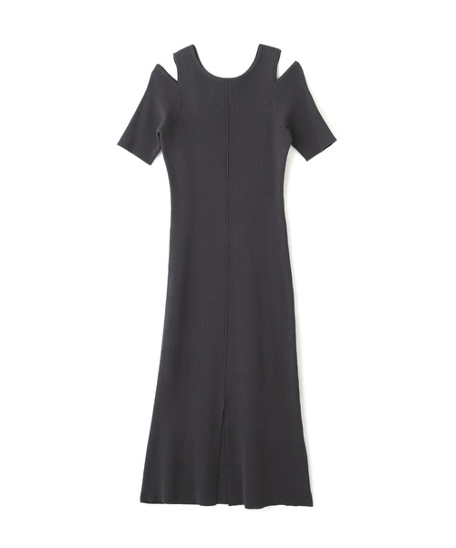 FREE'S MART（フリーズマート）の「◆肩スリット半袖リブニットワンピース（ワンピース・レディース・ブラック/ホワイト/イエロー・SMALL/MEDIUM）」の2枚目の写真