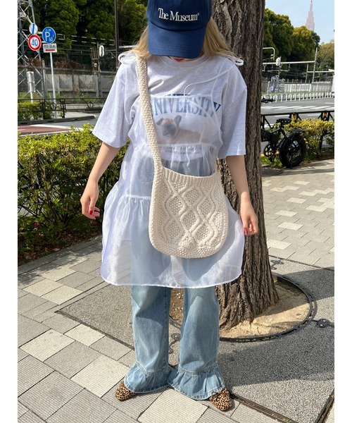 WC（ダブル シー）の「PUGプリントTシャツ（Tシャツ/カットソー・レディース・グレー/オートミール/ネイビー・FREE）」の8枚目の写真