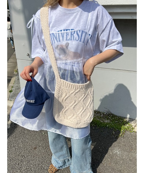 WC（ダブル シー）の「PUGプリントTシャツ（Tシャツ/カットソー・レディース・グレー/オートミール/ネイビー・FREE）」の16枚目の写真