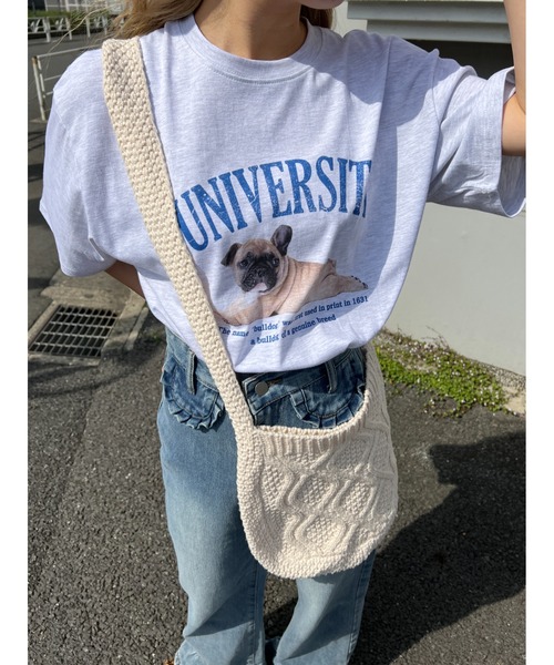 WC（ダブル シー）の「PUGプリントTシャツ（Tシャツ/カットソー・レディース・グレー/オートミール/ネイビー・FREE）」の20枚目の写真