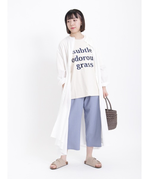 Samansa Mos2（サマンサ モスモス）の「ロゴ刺繍Tシャツ（Tシャツ/カットソー・レディース・ベージュ/チャコール/キナリ/ブラウン・ﾌﾘ-）」の15枚目の写真