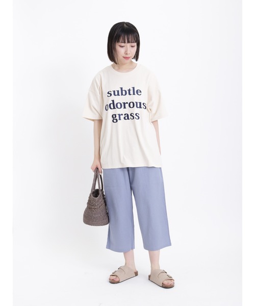 Samansa Mos2（サマンサ モスモス）の「ロゴ刺繍Tシャツ（Tシャツ/カットソー・レディース・ベージュ/チャコール/キナリ/ブラウン・ﾌﾘ-）」の16枚目の写真