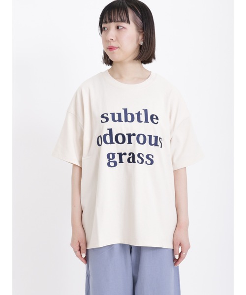 Samansa Mos2（サマンサ モスモス）の「ロゴ刺繍Tシャツ（Tシャツ/カットソー・レディース・ベージュ/チャコール/キナリ/ブラウン・ﾌﾘ-）」の17枚目の写真