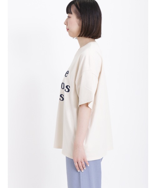 Samansa Mos2（サマンサ モスモス）の「ロゴ刺繍Tシャツ（Tシャツ/カットソー・レディース・ベージュ/チャコール/キナリ/ブラウン・ﾌﾘ-）」の18枚目の写真