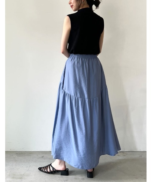 Re:EDIT（リエディ）の「[2023 SUMMER COLLECTION]カットジャガードプチハイネックノースリーブトップス（Tシャツ/カットソー・レディース・ホワイト/モカ/ブラック/ブルー・LARGE/MEDIUM）」の5枚目の写真