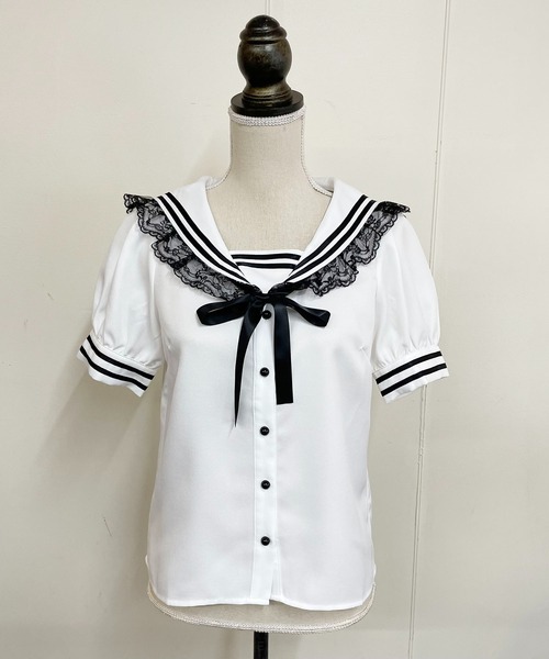 半袖ラインセーラーブラウス（シャツ/ブラウス）｜MA*RS