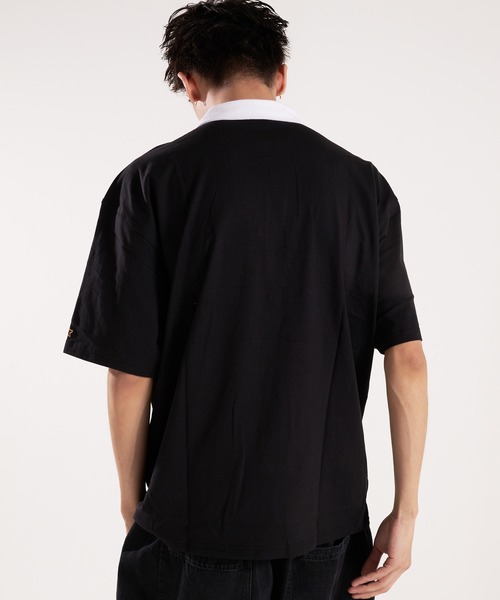STARTER(スターター)の「STARTER-ハーフジップ衿配色Tシャツ(Tシャツ/カットソー・メンズ・ブラック/ベージュ・L/XL)」の12枚目の写真