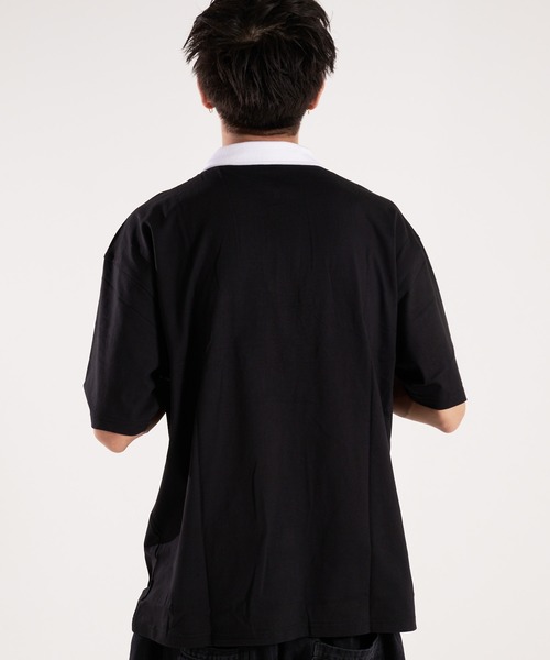 STARTER(スターター)の「STARTER-ハーフジップ衿配色Tシャツ(Tシャツ/カットソー・メンズ・ブラック/ベージュ・L/XL)」の13枚目の写真