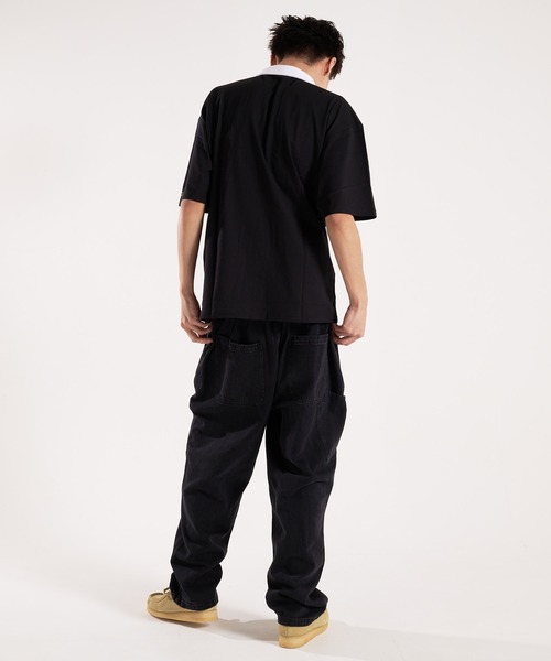 STARTER(スターター)の「STARTER-ハーフジップ衿配色Tシャツ(Tシャツ/カットソー・メンズ・ブラック/ベージュ・L/XL)」の21枚目の写真