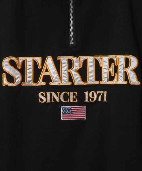 STARTER(スターター)の「STARTER-ハーフジップ衿配色Tシャツ(Tシャツ/カットソー・メンズ・ブラック/ベージュ・L/XL)」の4枚目の写真
