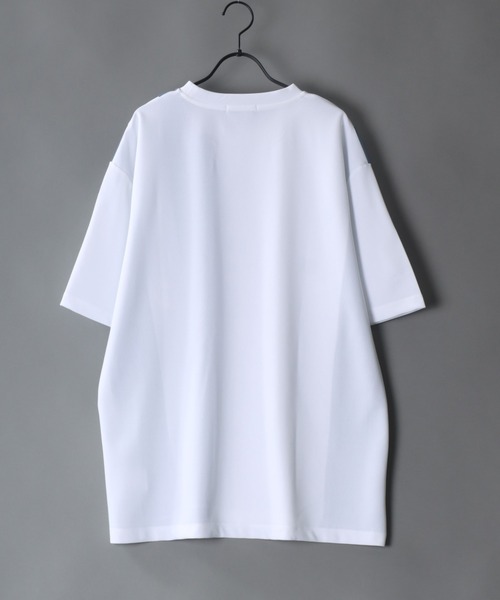 SITRY（シトリー）の「amundsen  cloth switching T-shirt /梨地 切り替え Tシャツ（Tシャツ/カットソー・メンズ・グレイッシュブルー/ホワイト/ライトグレー/ブラック・M/L）」の8枚目の写真