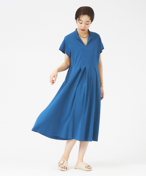 qualite（カリテ）の「ウエストタックワンピース（ワンピース・レディース・ベージュ/チャコールグレー/ブルー・38/36）」の3枚目の写真