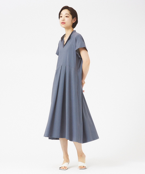 qualite（カリテ）の「ウエストタックワンピース（ワンピース・レディース・ベージュ/チャコールグレー/ブルー・38/36）」の5枚目の写真