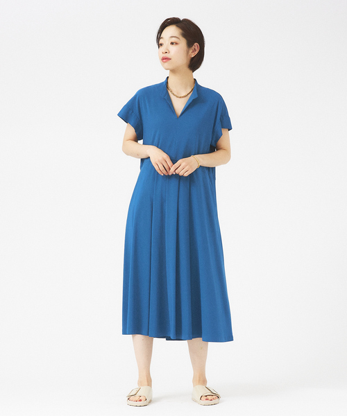 qualite（カリテ）の「ウエストタックワンピース（ワンピース・レディース・ベージュ/チャコールグレー/ブルー・38/36）」の6枚目の写真