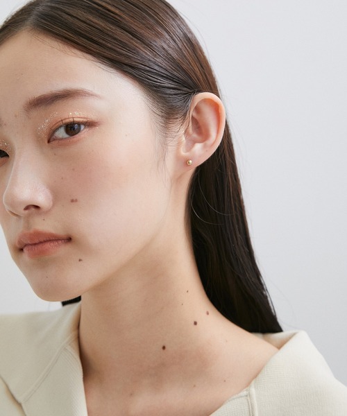 ADAM ET ROPE'（アダムエロペ）の「【LES BIJOUX】メタルフープ＆パールセットピアス（ピアス（両耳用）・レディース・シルバー/ゴールド・FREE）」の6枚目の写真