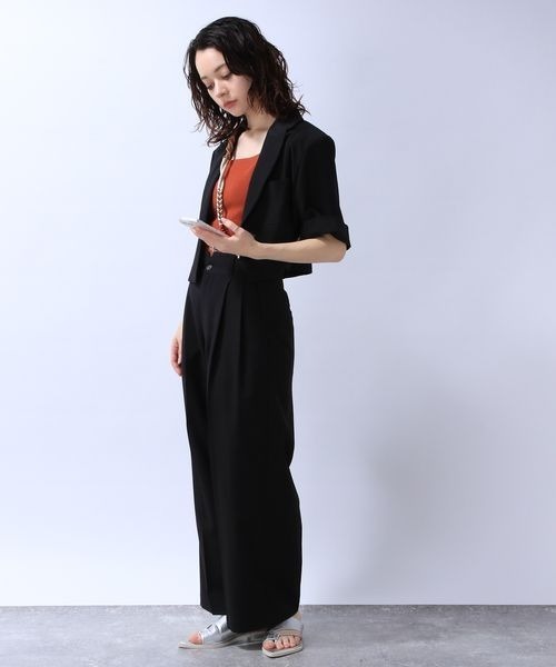 JEANASIS（ジーナシス）の「ショートテーラージャケットSS【SET UP対応】/964550（テーラードジャケット・レディース・ブラック系その他/チャコールグレー/ホワイト/ブラウン・FREE）」の7枚目の写真