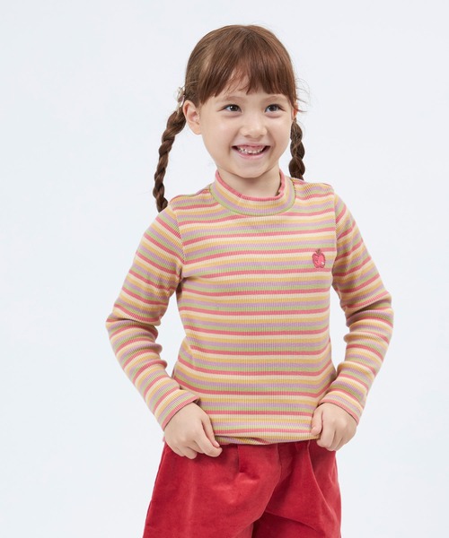 セール】日本製/テレコマルチボーダー長袖Tシャツ(100～130cm)（T 
