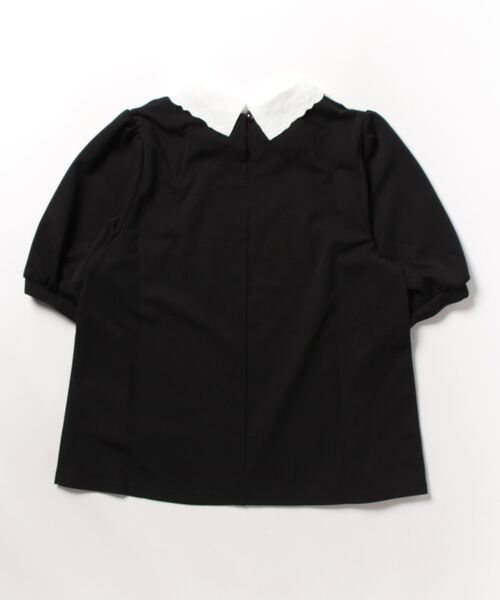alotta(アロッタ)の「刺しゅう衿付き5分袖トップス(Tシャツ/カットソー・レディース・グレイッシュブルー/ブラック・L/M/LL/3L)」の15枚目の写真