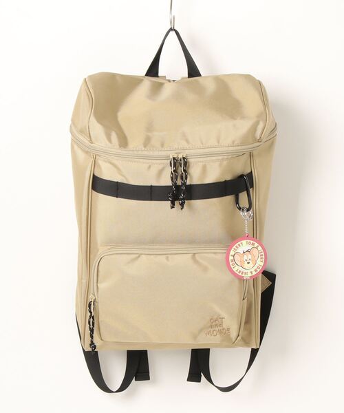 TOM and JERRY×Flapperシリコンチャーム付きスクエアバックパック（バックパック/リュック）｜flapper_bags（フラッパー）