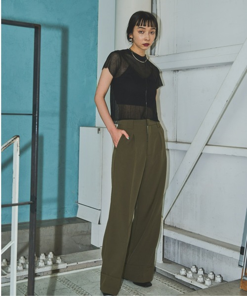 AIC.（エーアイシー）の「ハイウエストロールアップワイドパンツ