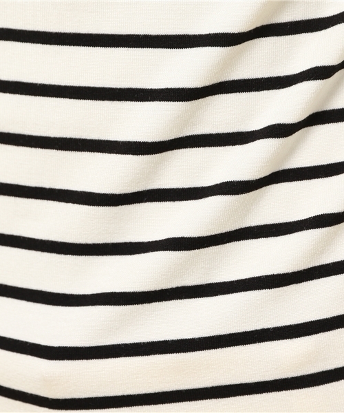 LIMITLESS LUXURY(リミットレスラグジュアリー)の「フリルボーダーカットソー◆(Tシャツ/カットソー・レディース・グレー/ホワイト/ネイビー・FREE)」の5枚目の写真