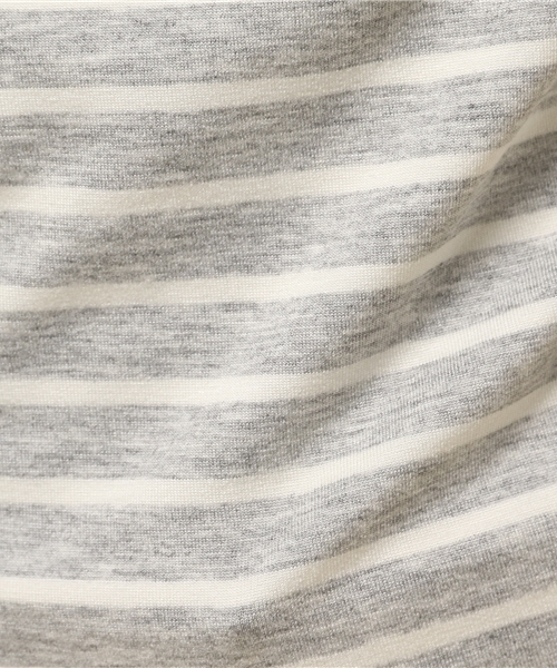 LIMITLESS LUXURY(リミットレスラグジュアリー)の「フリルボーダーカットソー◆(Tシャツ/カットソー・レディース・グレー/ホワイト/ネイビー・FREE)」の6枚目の写真