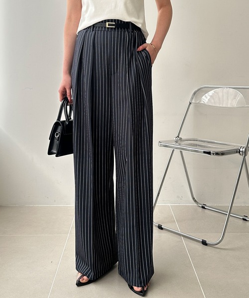 GeeRA(ジーラ)の「【S-XLサイズ展開】上品見え!インタックスラックスハイウエストワイドパンツ(スラックス・レディース・モカ/ブラック/グレー/アイボリー/ネイビー系1・SMALL/MEDIUM/LARGE/X-LARGE)」の5枚目の写真