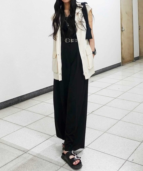 GeeRA(ジーラ)の「【S-XLサイズ展開】上品見え!インタックスラックスハイウエストワイドパンツ(スラックス・レディース・モカ/ブラック/グレー/アイボリー/ネイビー系1・SMALL/MEDIUM/LARGE/X-LARGE)」の21枚目の写真