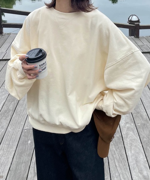 Chillfar(チルファー)の「ピグメントカラースウェット(スウェット・レディース・ピンク/アイボリー/ネイビー/ブラック/ブルー・FREE)」の2枚目の写真