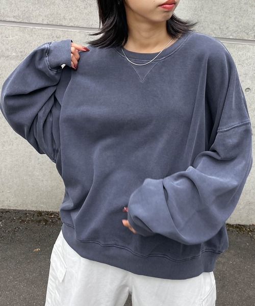 Chillfar(チルファー)の「ピグメントカラースウェット(スウェット・レディース・ピンク/アイボリー/ネイビー/ブラック/ブルー・FREE)」の6枚目の写真