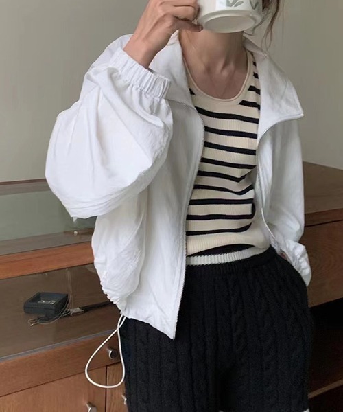 gossip!ロサンゼルス(ゴシップロサンゼルス)の「YUGA フードジッパー ジャケット(その他アウター・レディース・ライトグレー/カーキ/ダークグレー/ホワイト・FREE)」の7枚目の写真