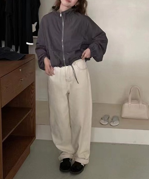 gossip!ロサンゼルス(ゴシップロサンゼルス)の「YUGA フードジッパー ジャケット(その他アウター・レディース・ライトグレー/カーキ/ダークグレー/ホワイト・FREE)」の12枚目の写真