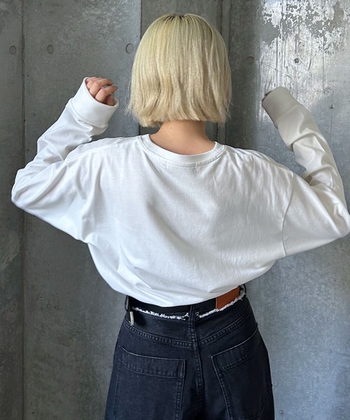 PAGEBOY（ページボーイ）の「サークルロゴロンT（Tシャツ/カットソー・レディース・ブラック/オフホワイト・FREE）」の9枚目の写真