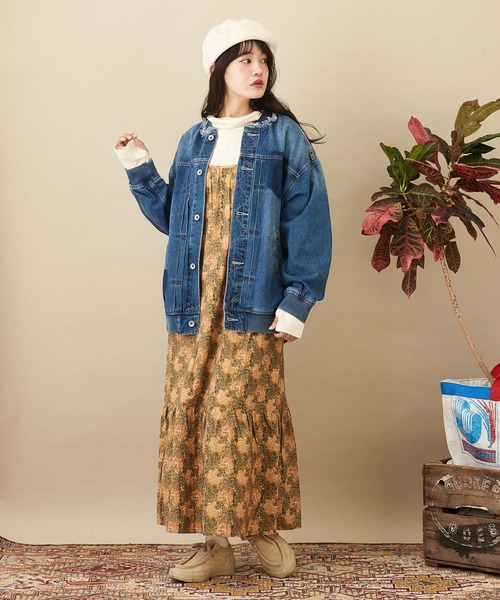 CUBE SUGAR（キューブシュガー）の「インドコットン総柄ティアードキャミワンピース（ワンピース・レディース・ブルー/レッド/イエロー・M）」の7枚目の写真