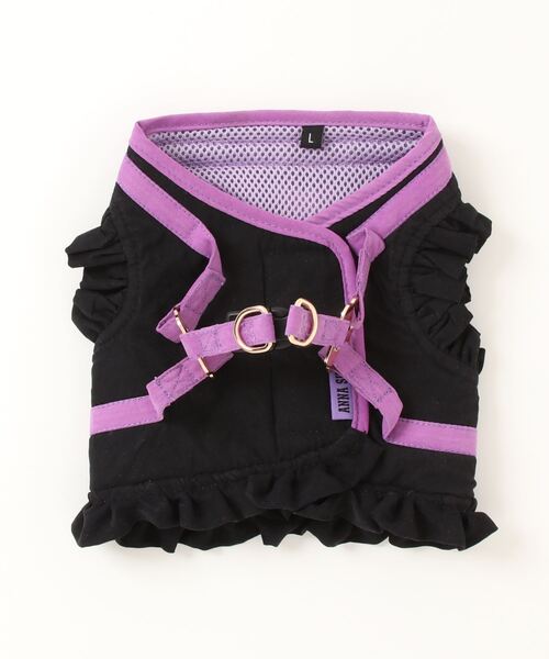 ANNA SUI(アナスイ)の「ANNA SUI/バタフライ刺繍フリルハーネスL(リード/ハーネス/首輪・レディース・ブラック/パープル・L)」の19枚目の写真