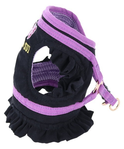 ANNA SUI(アナスイ)の「ANNA SUI/バタフライ刺繍フリルハーネスL(リード/ハーネス/首輪・レディース・ブラック/パープル・L)」の4枚目の写真